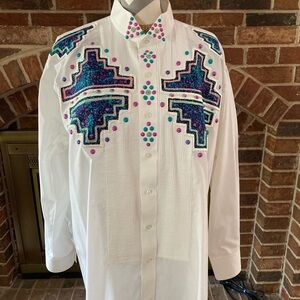 Woman's Vintage Western RUNNING HORSE Long Sleeve Shirt Size L NWT